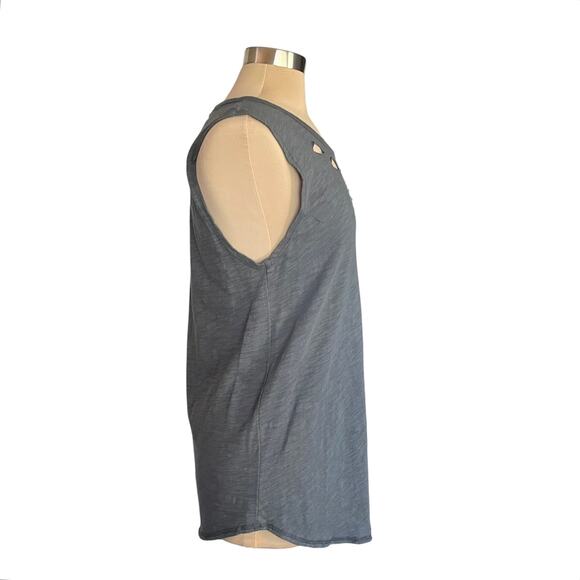 Fantastic Fawn Gray Sleeveless Tee Thrashed Distressed LARGE Punk Grunge Indie - Picture 3 of 6